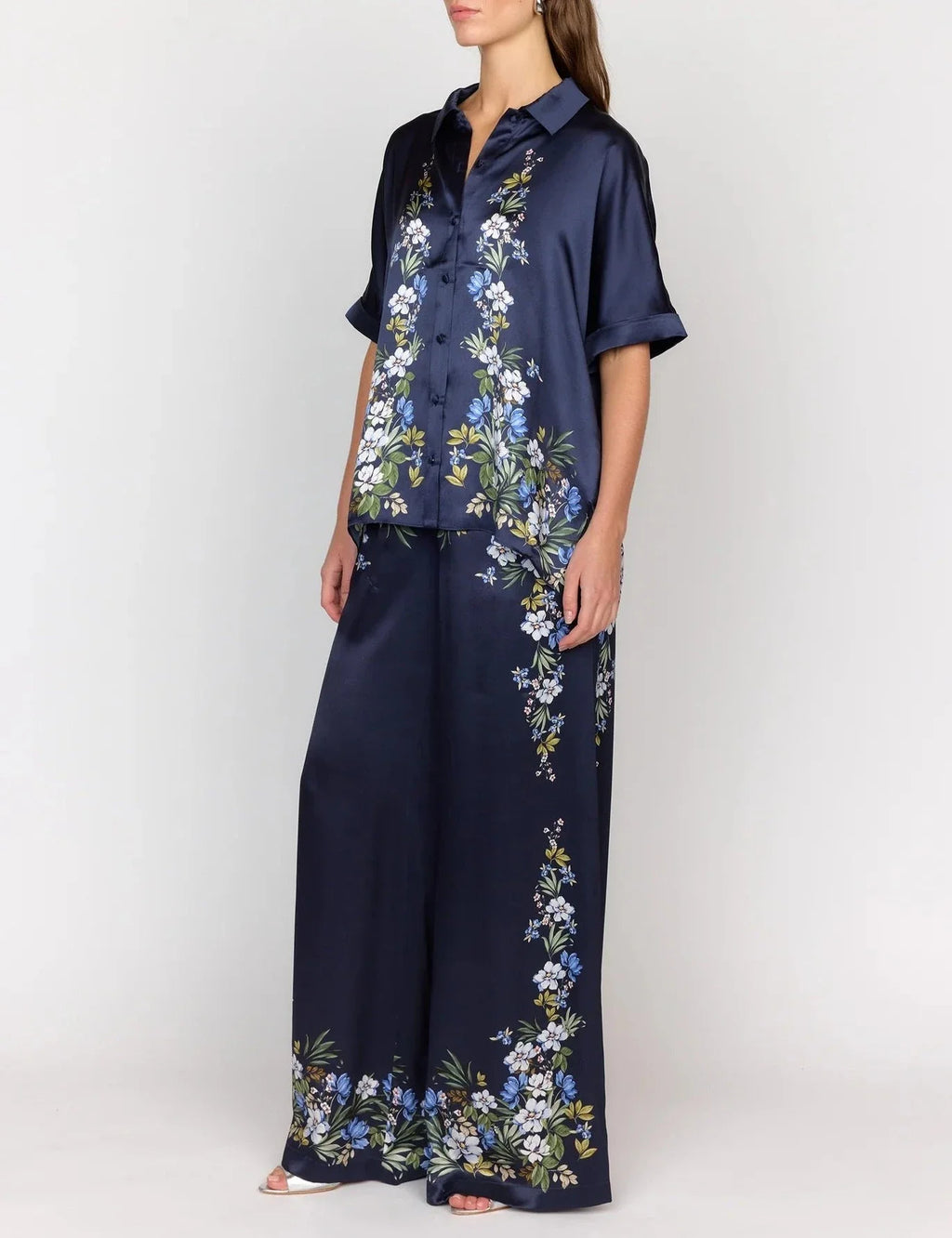 Jade Pant - Navy Trellis