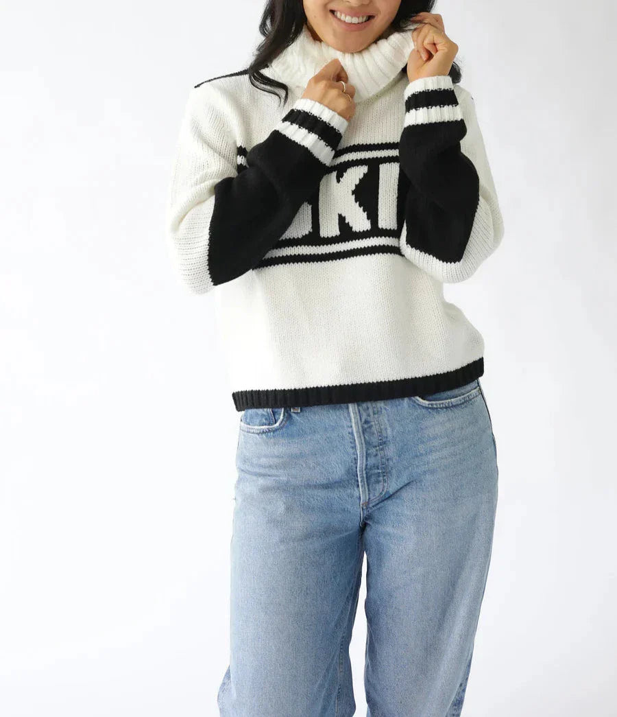 Black Cropped Ski Turtleneck