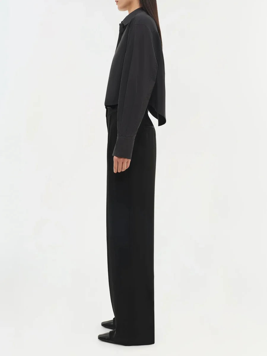 Black Renata Cropped Shirt