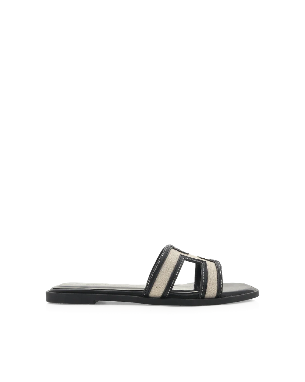 Black/Linen Brody Slides