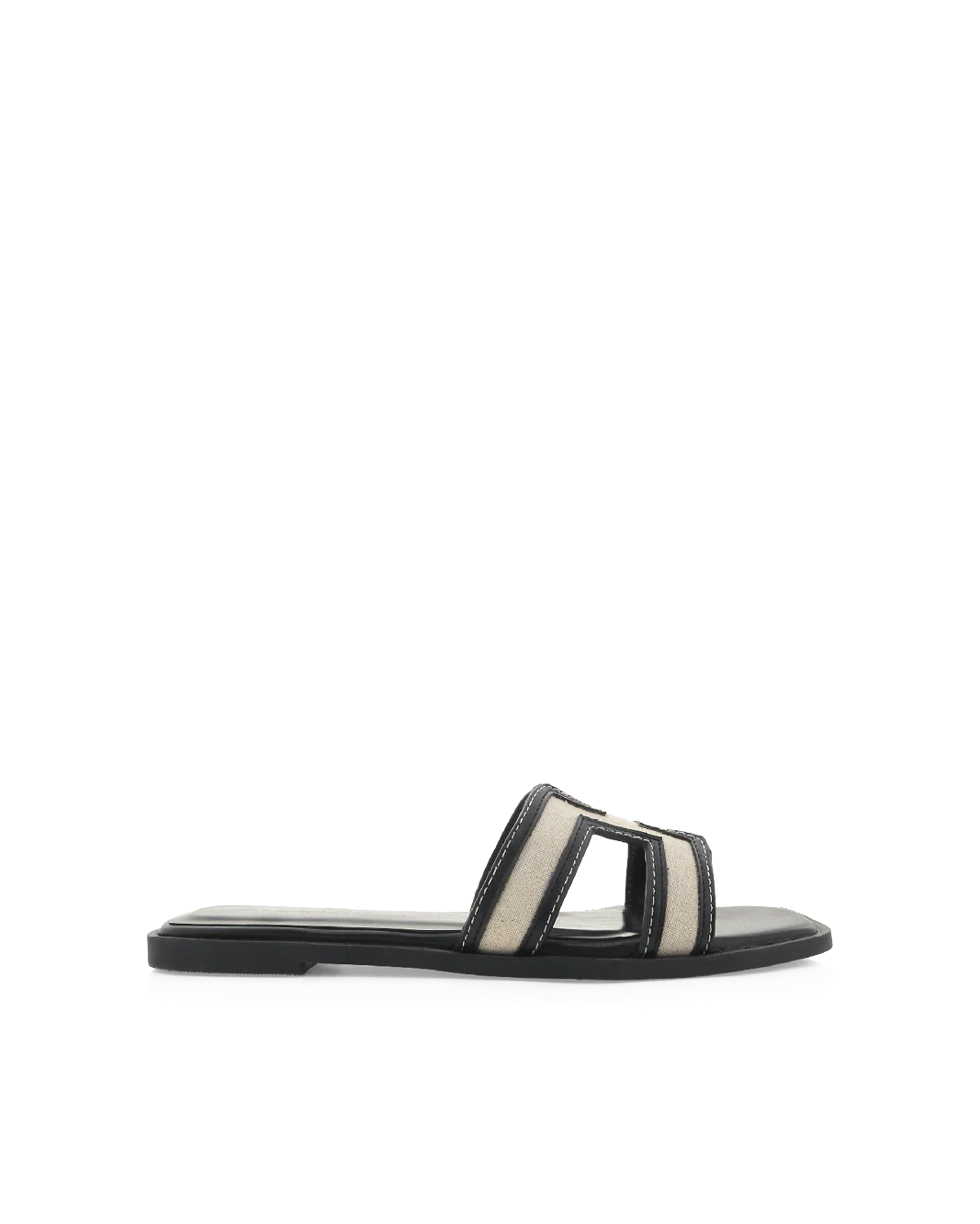 Black/Linen Brody Slides