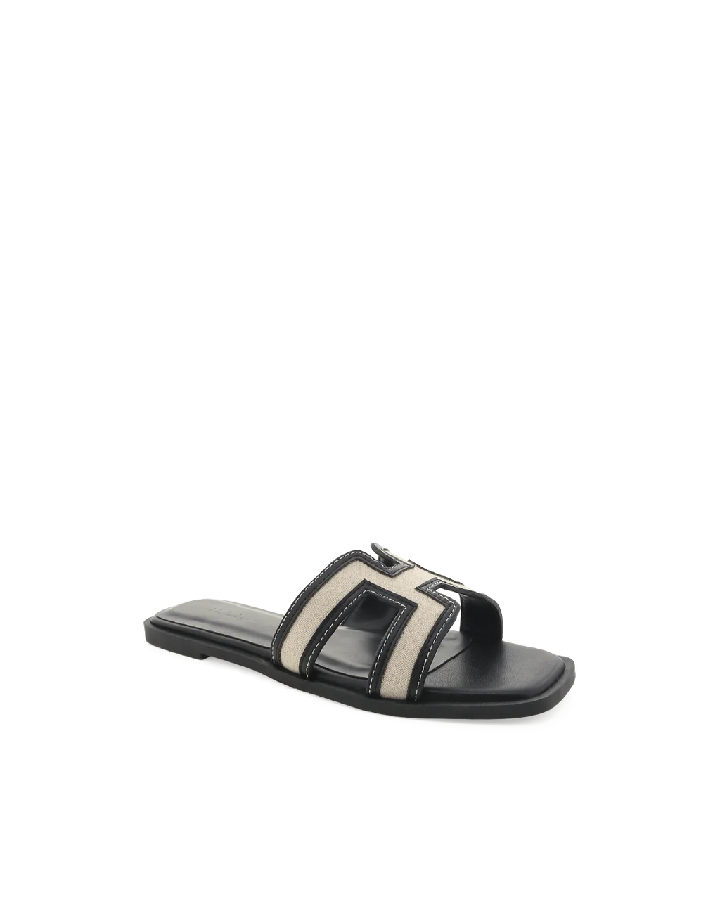 Black/Linen Brody Slides