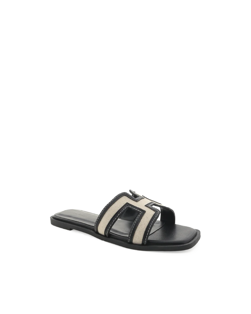 Black/Linen Brody Slides
