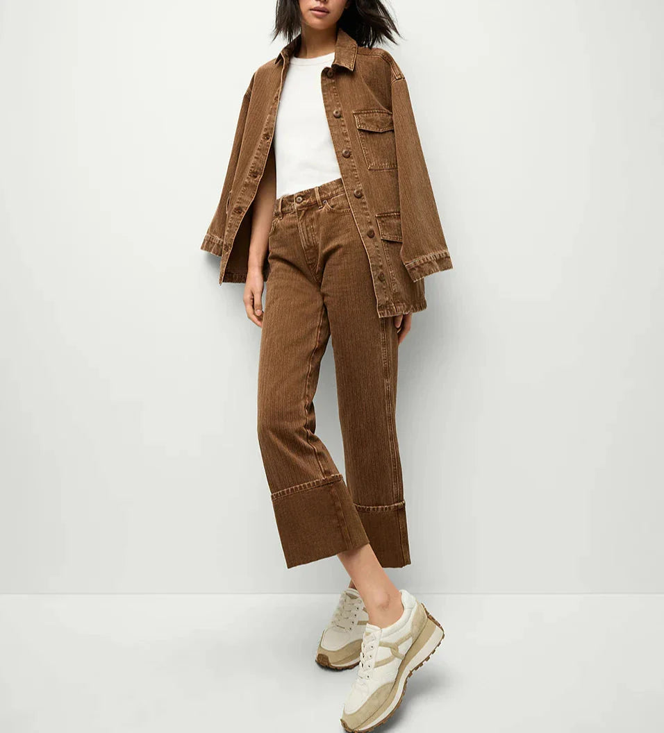 Brown Dylan High Rise Straight Leg