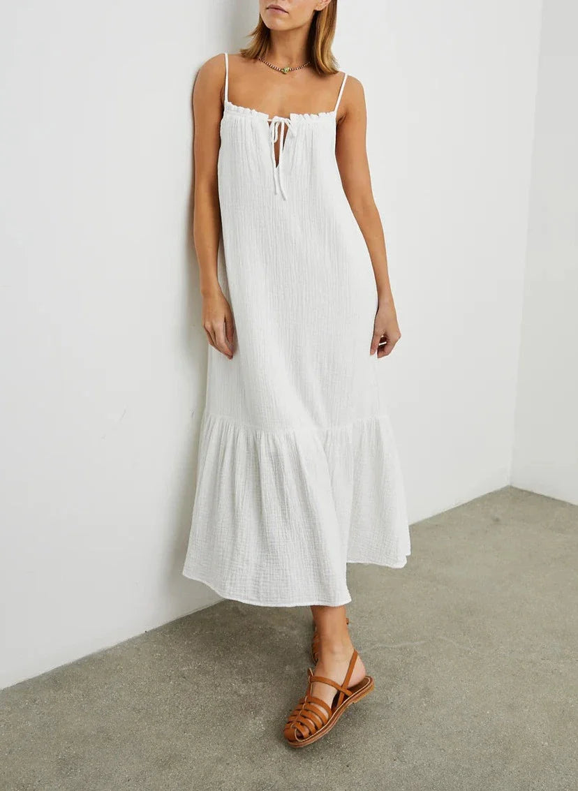 White Marseille Midi Dress