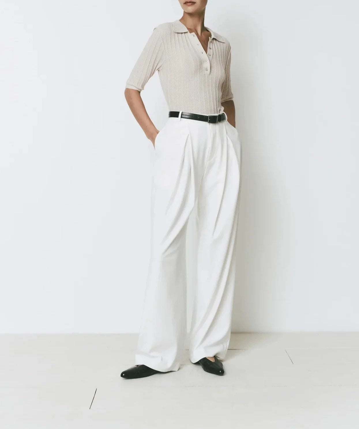 White Drape Pant