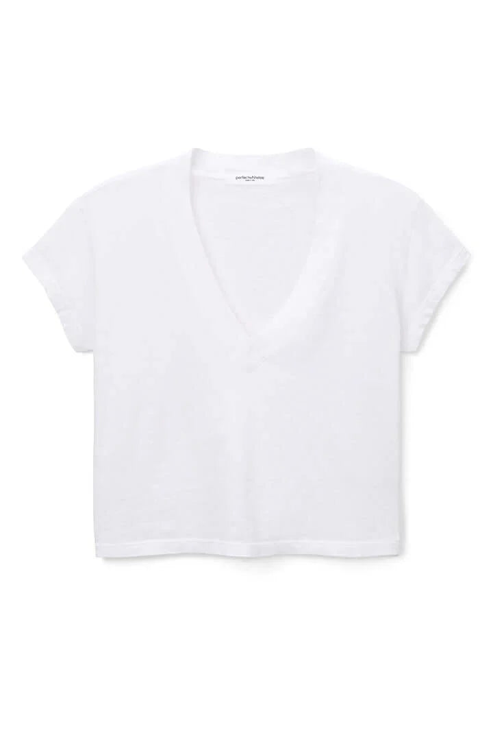 White Alani V-Neck Tee