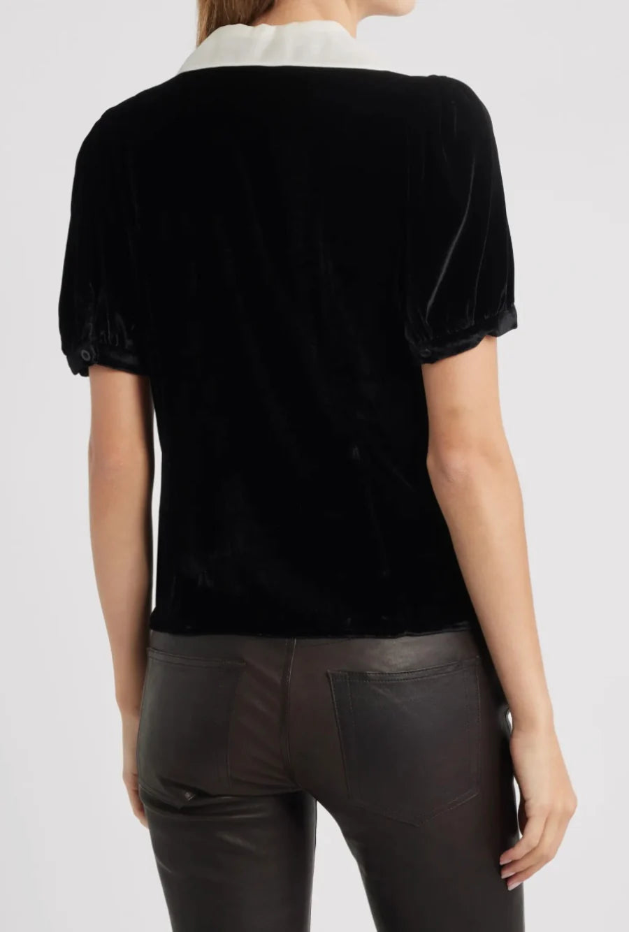 Velvet Sailor Button-Up Top