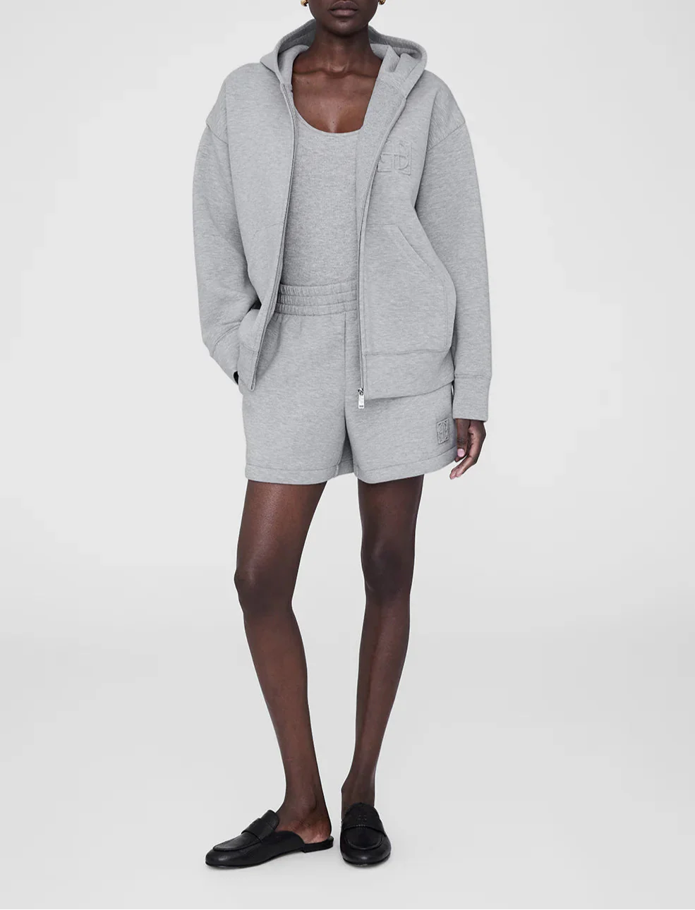 Heather Grey Bond Zip Up Hoodie