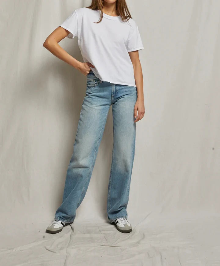 White Harley Boxy Crew Tee