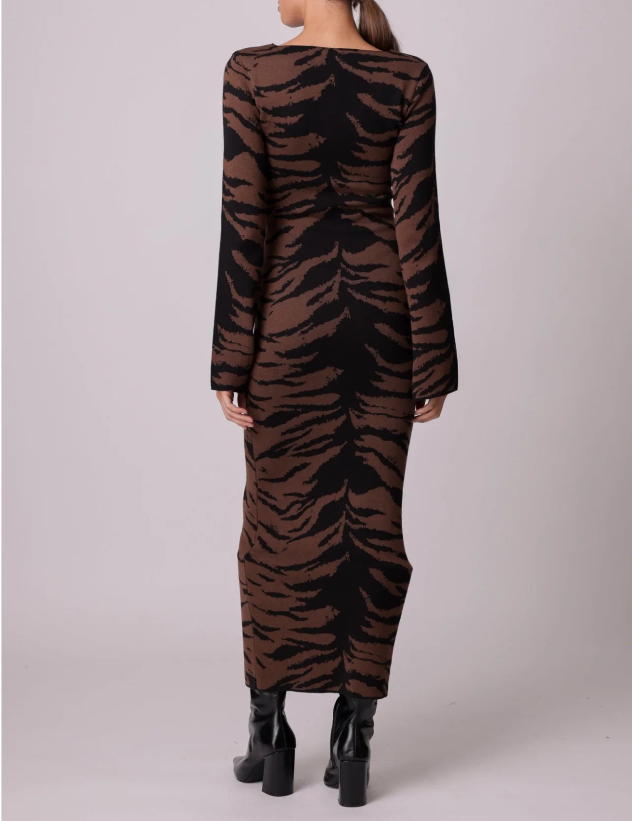 Brown Cecily Sweater Midi Dress