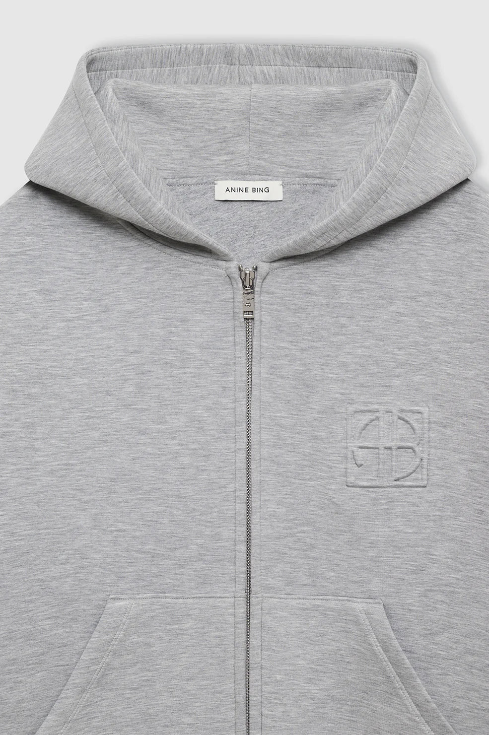 Heather Grey Bond Zip Up Hoodie