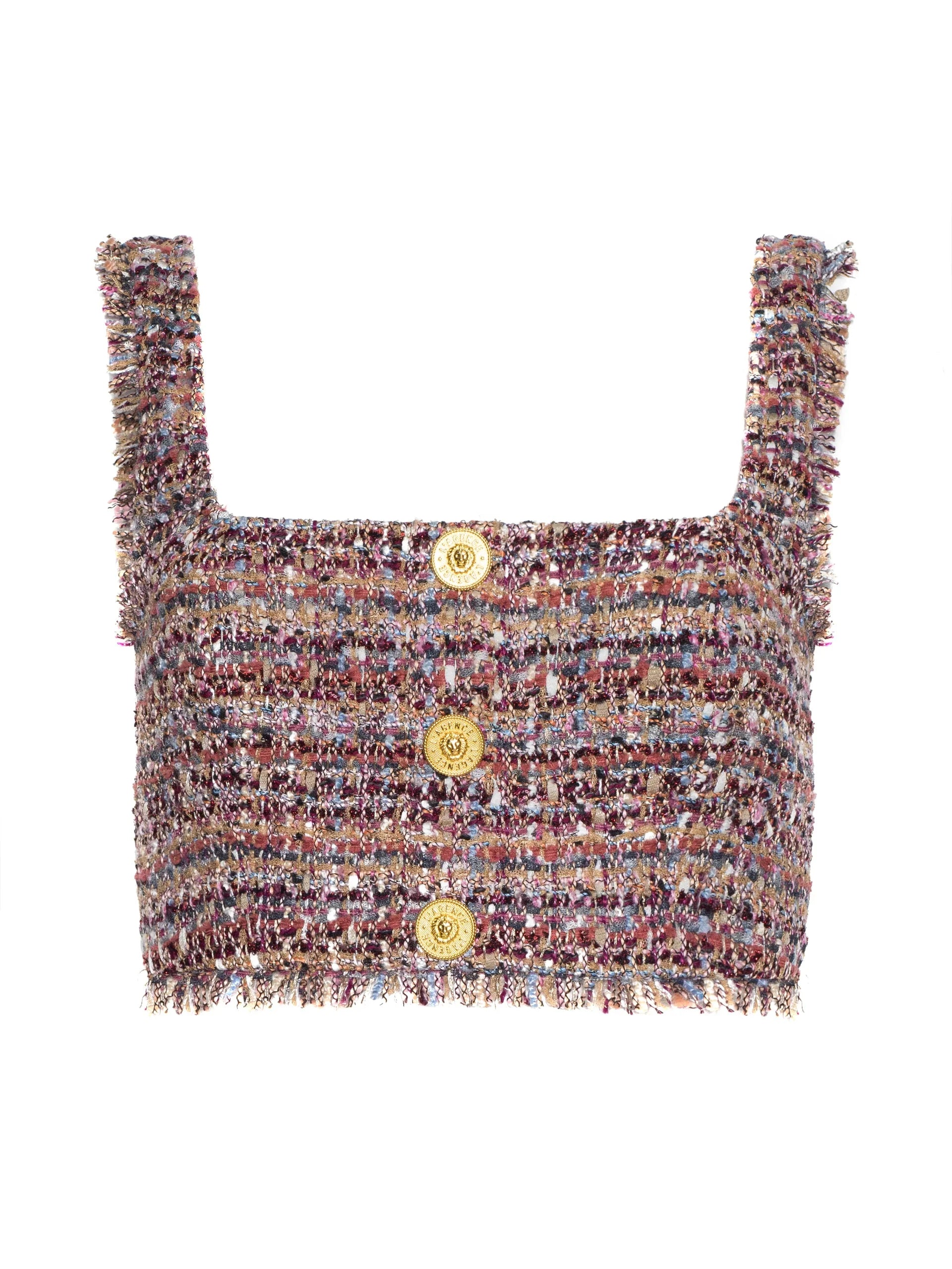 Mauve Tweed Maylin Bralette Top