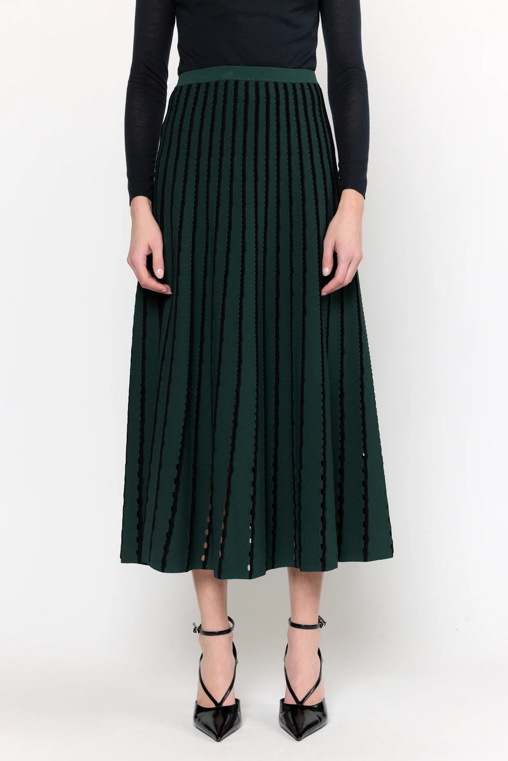 Pinstripe Evergreen Colton Skirt