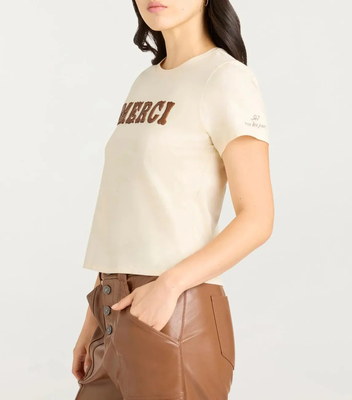 Leather Merci Tee