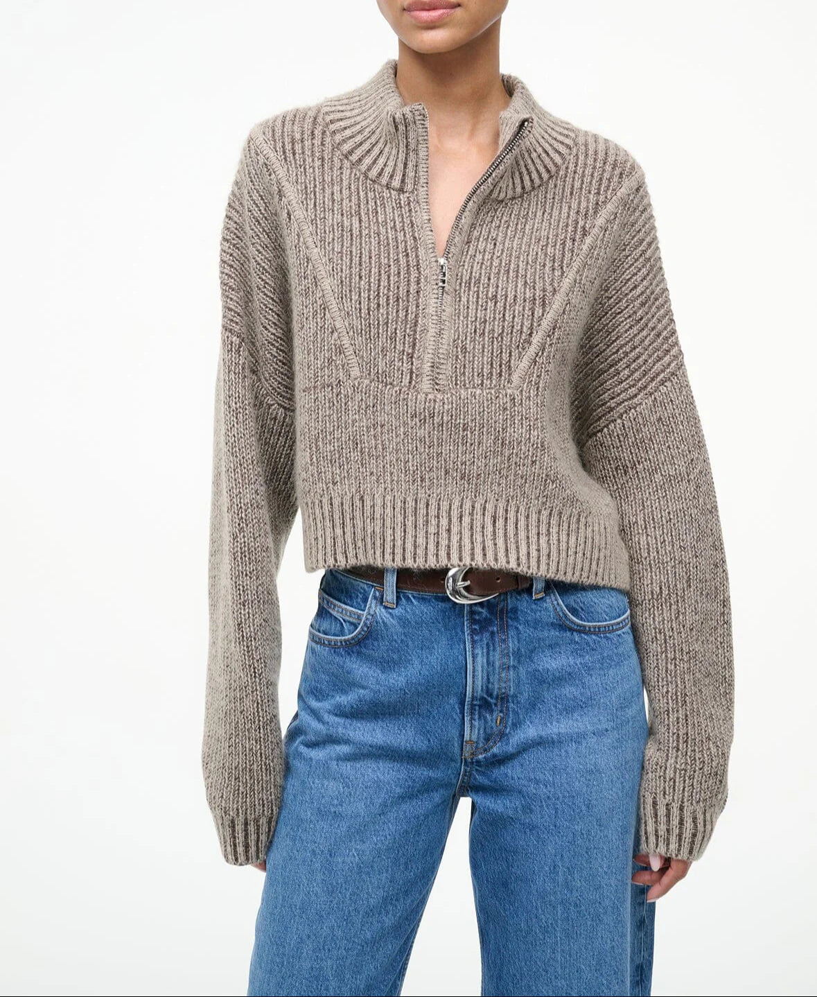 Bisque Cropped Hampton Sweater