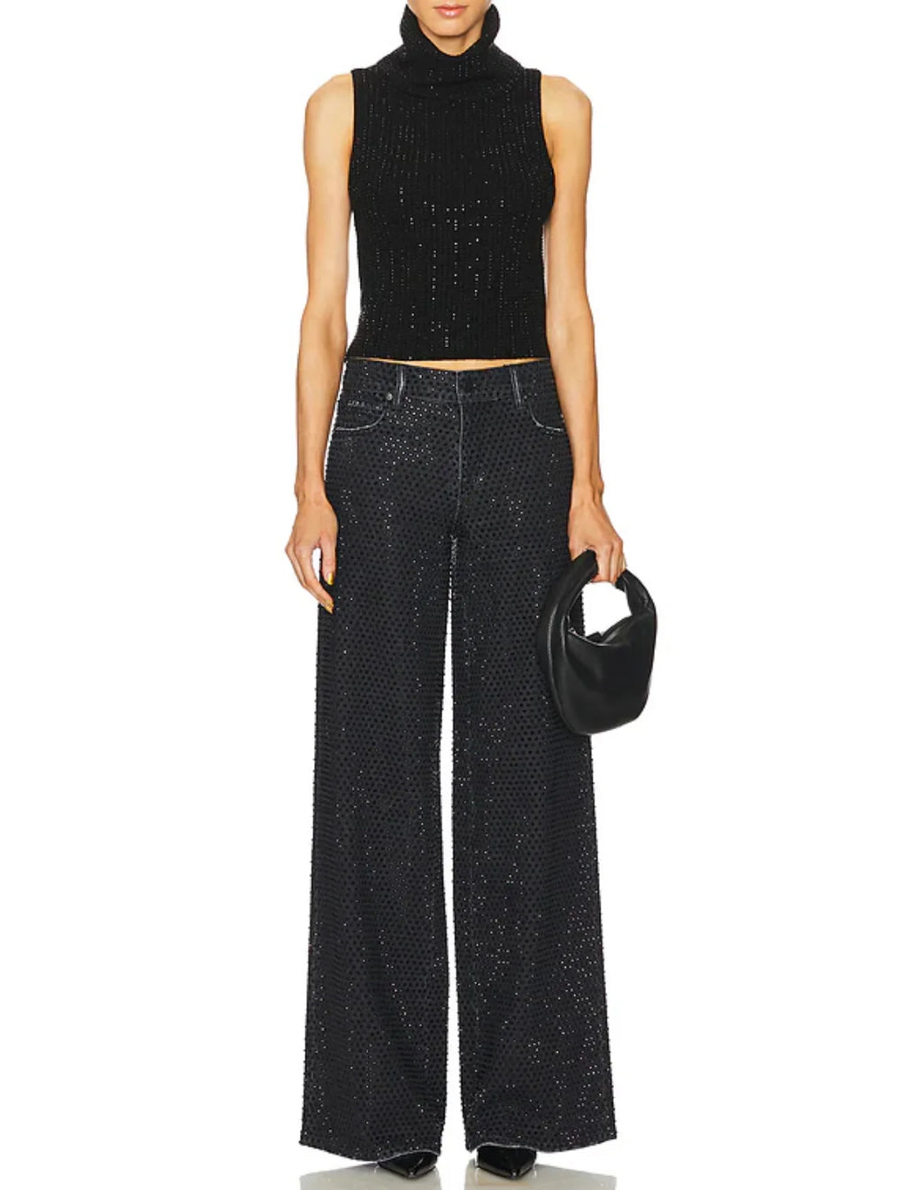 Black Alma Shell With Heatset Stones