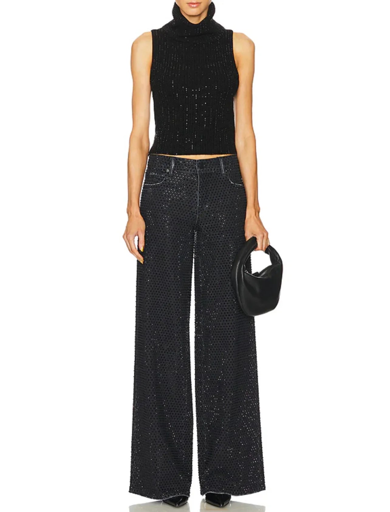 Black Alma Shell With Heatset Stones