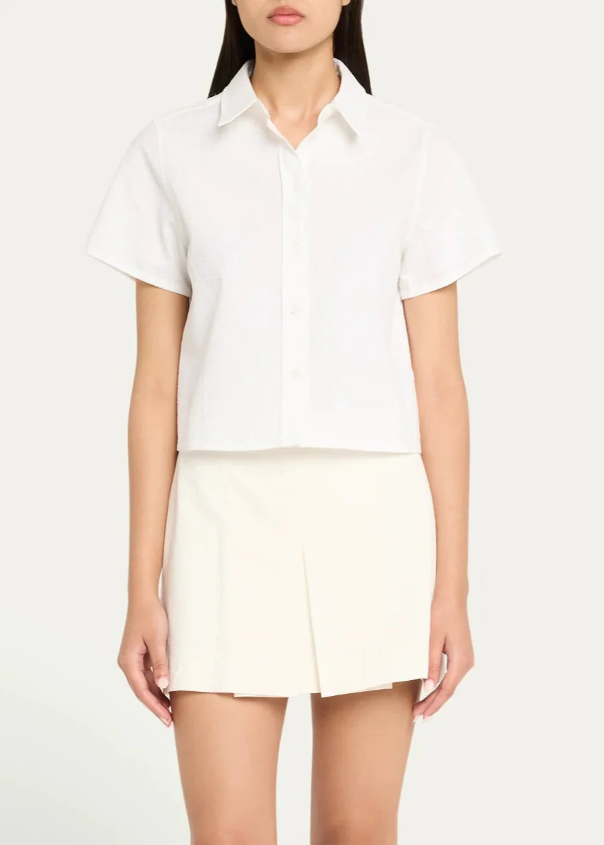 White Seersucker Short