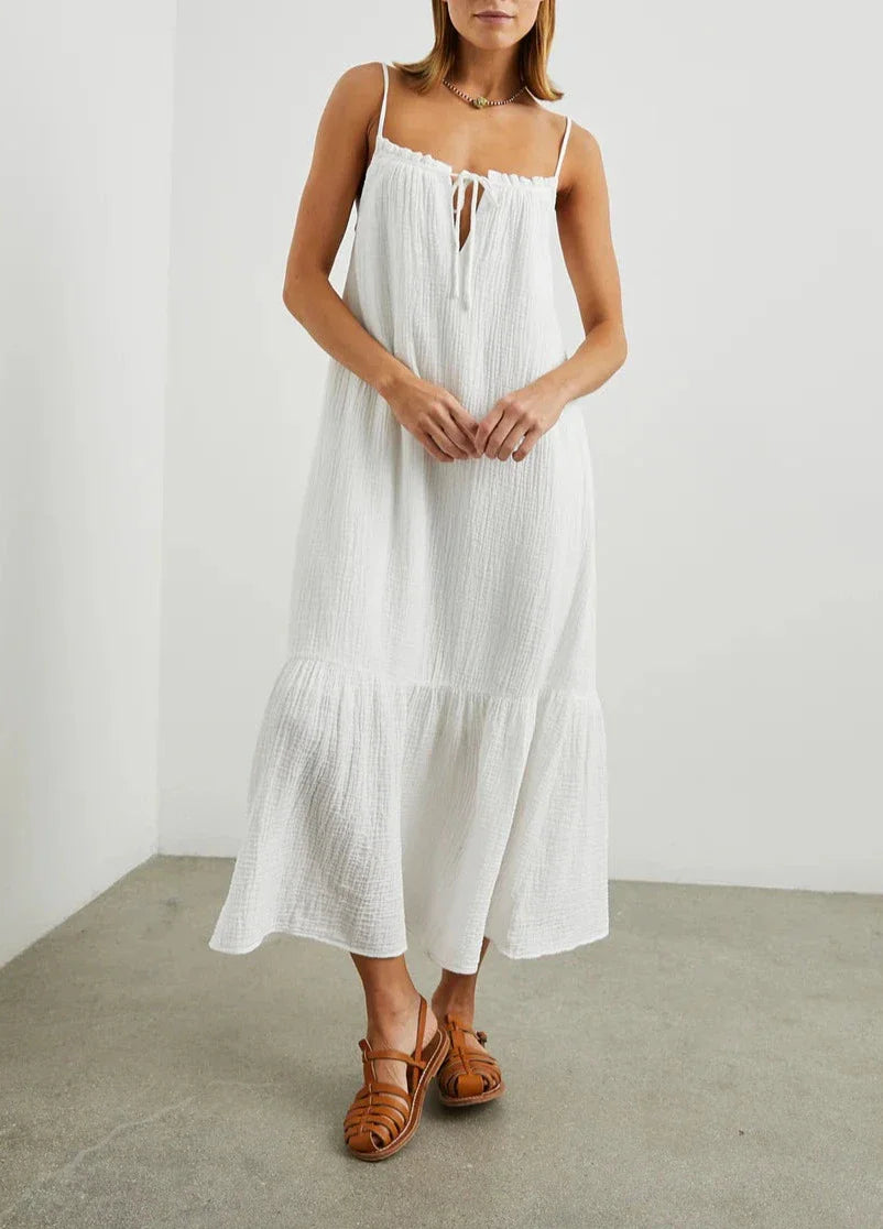 White Marseille Midi Dress