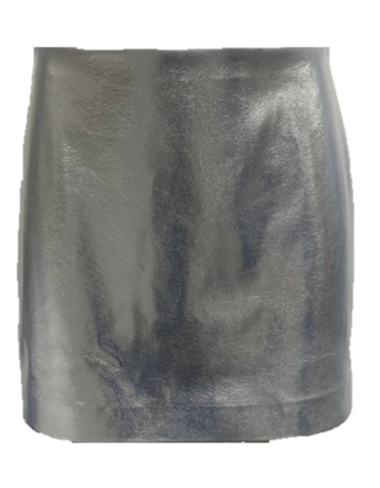 Silver Elana Vegan Leather Mini Skirt