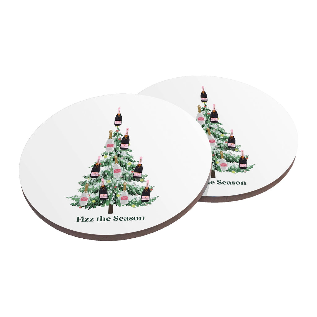 Fizz the Season Ceramic Coasters - Set of 4