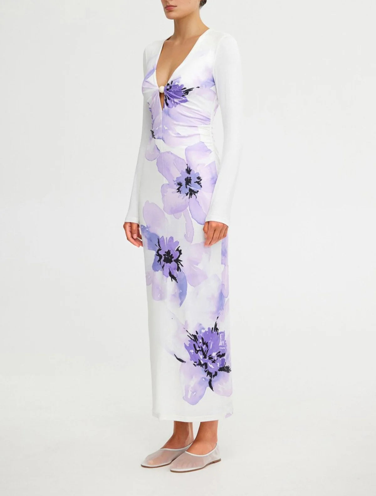 Pearl Botanic Long Sleeve Maxi Dress