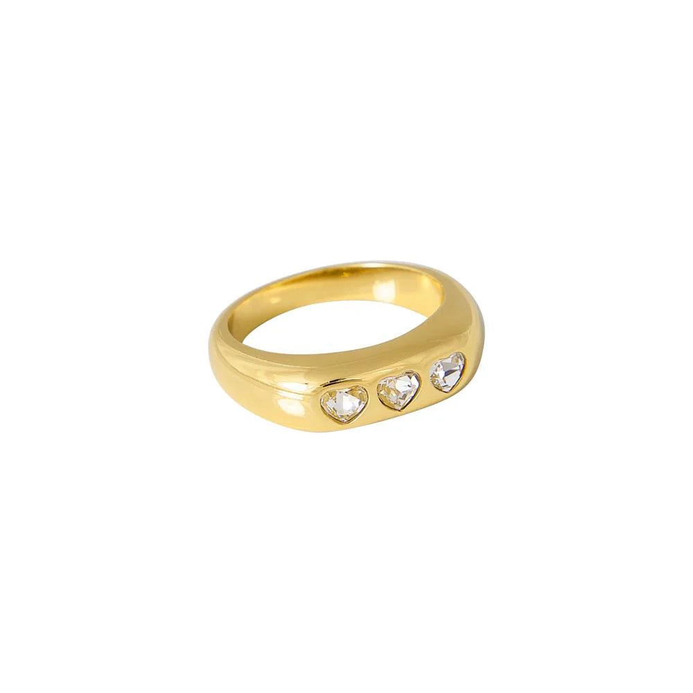 Gold Crystal Love Ring