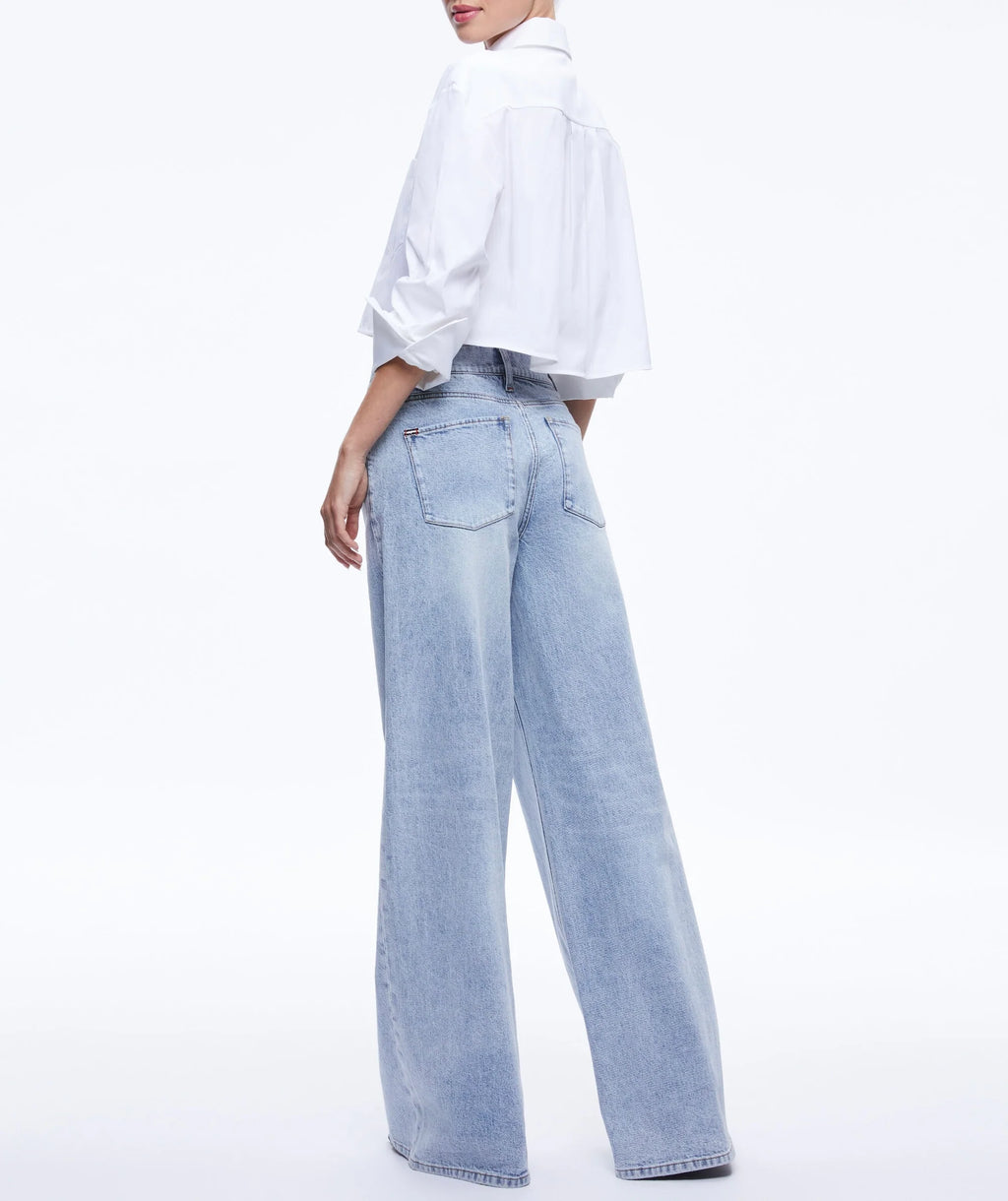 Finely Oversized Cropped Button Down Shirt