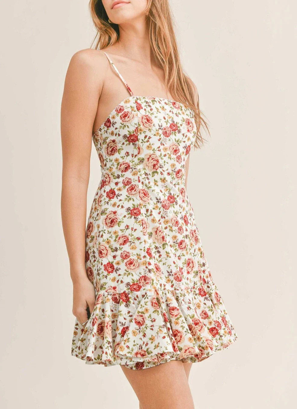 Red Bottom Flared Sleeveless Dress