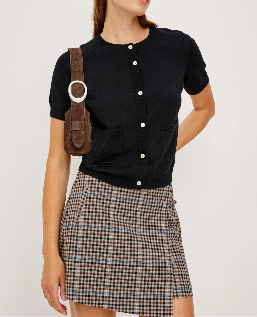 Mocha Check Nial Skirt