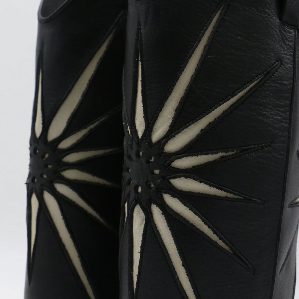 Black Leather Moonrise Cowboy Boots
