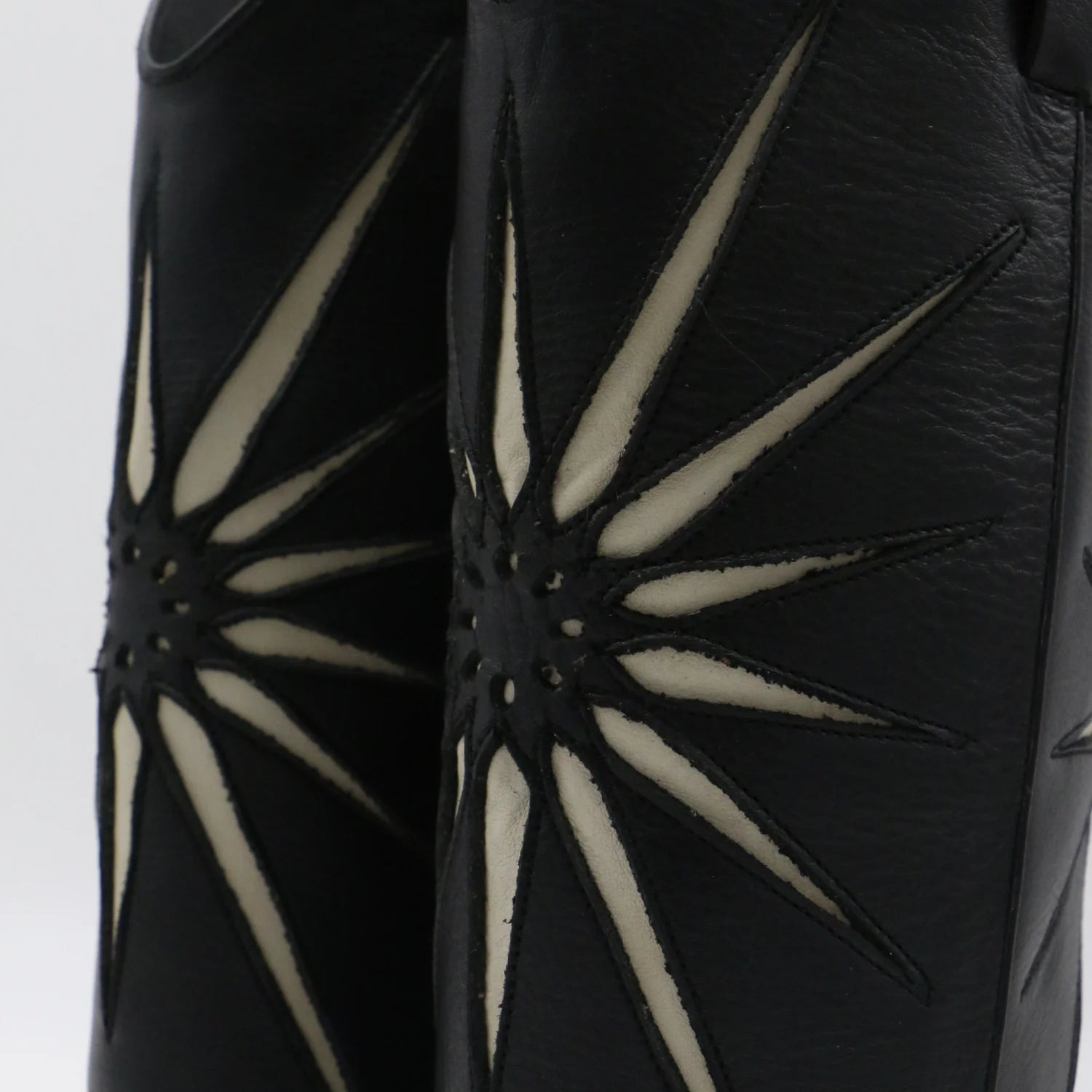 Black Leather Moonrise Cowboy Boots