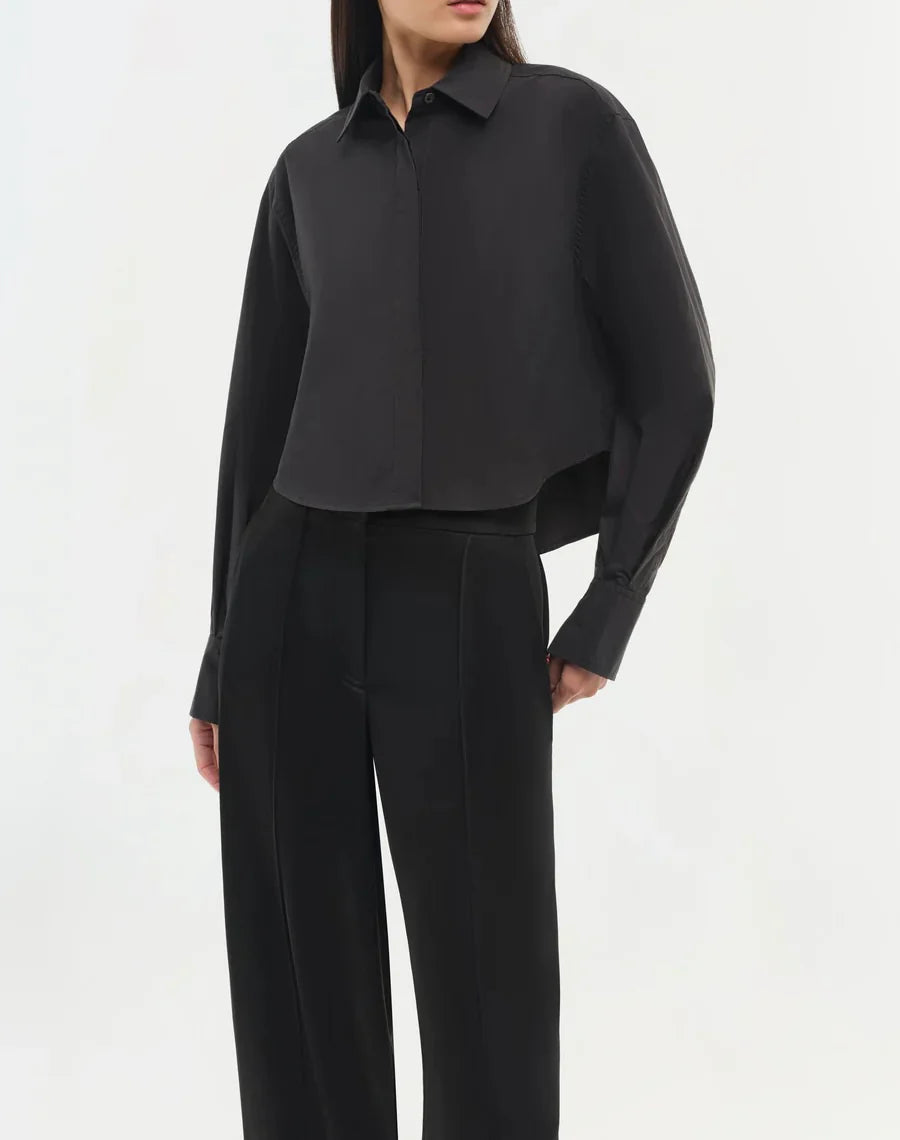 Black Renata Cropped Shirt