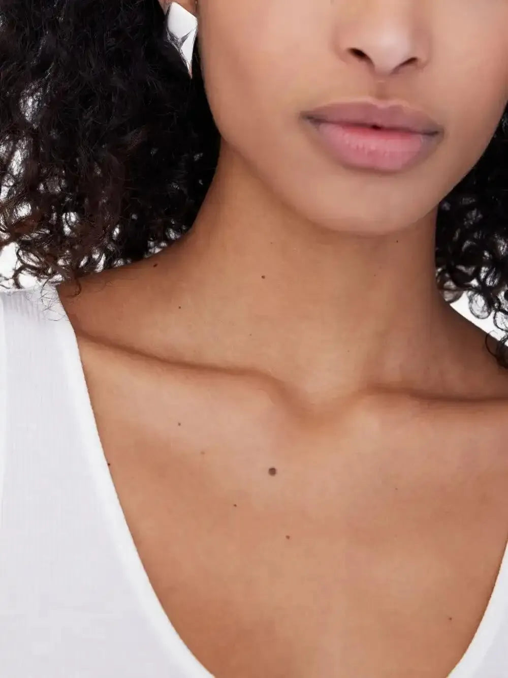 Silver Curved Rectangle Earrings