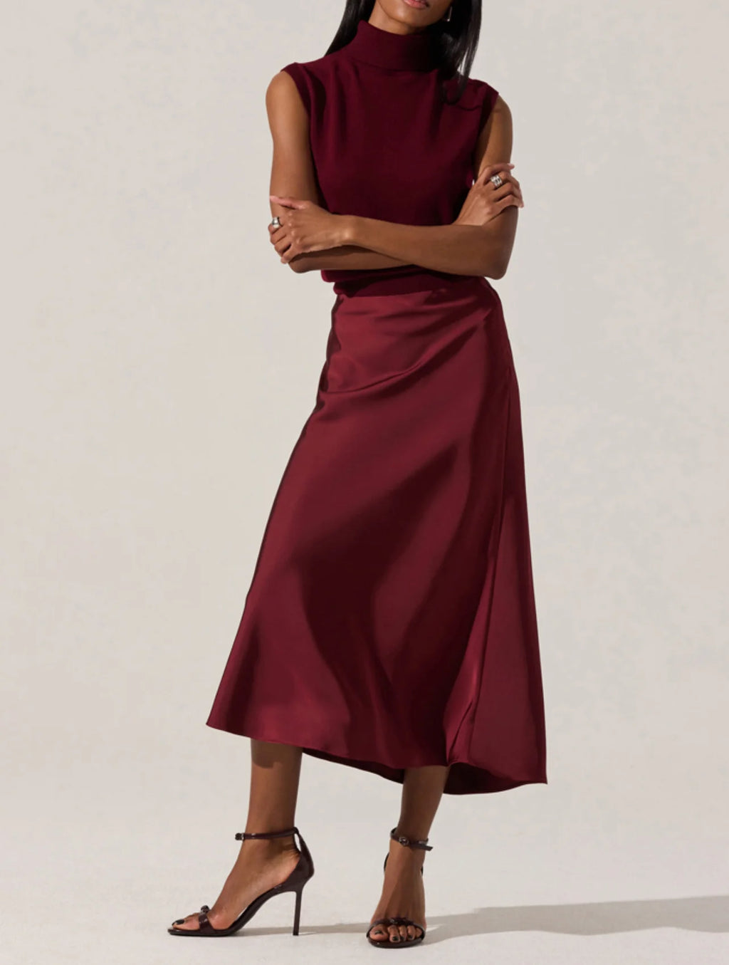 Wine Windey Skirt