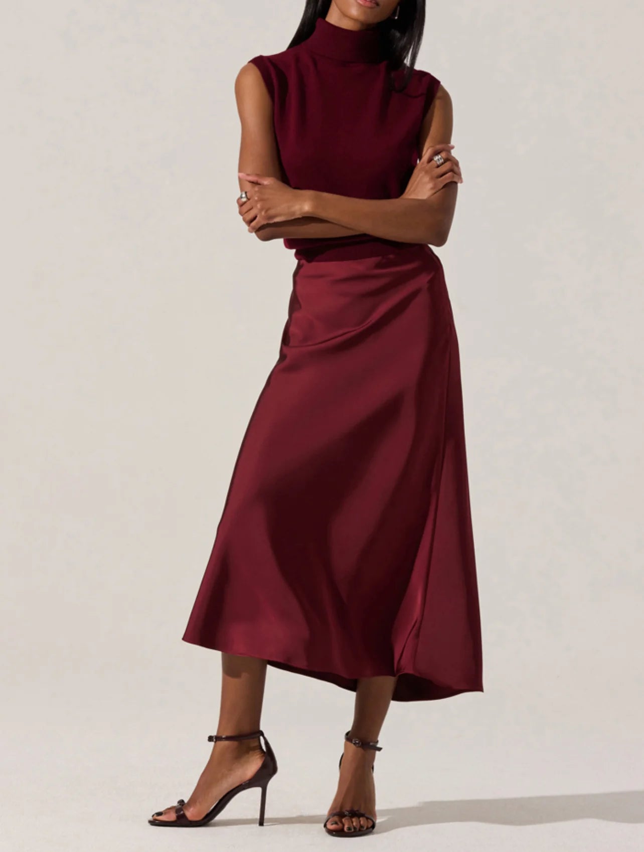 Wine Windey Skirt