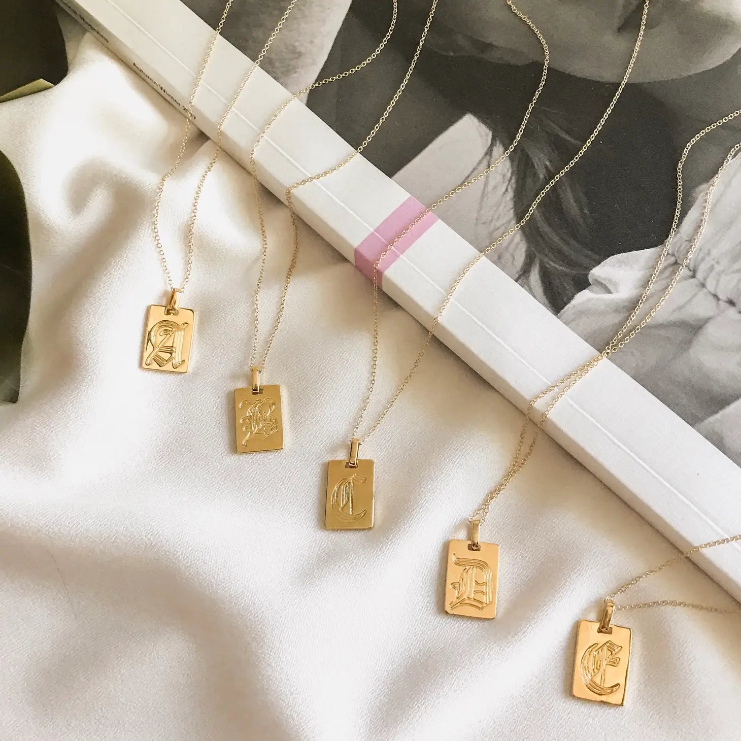 Gold Old English Initial Pendant