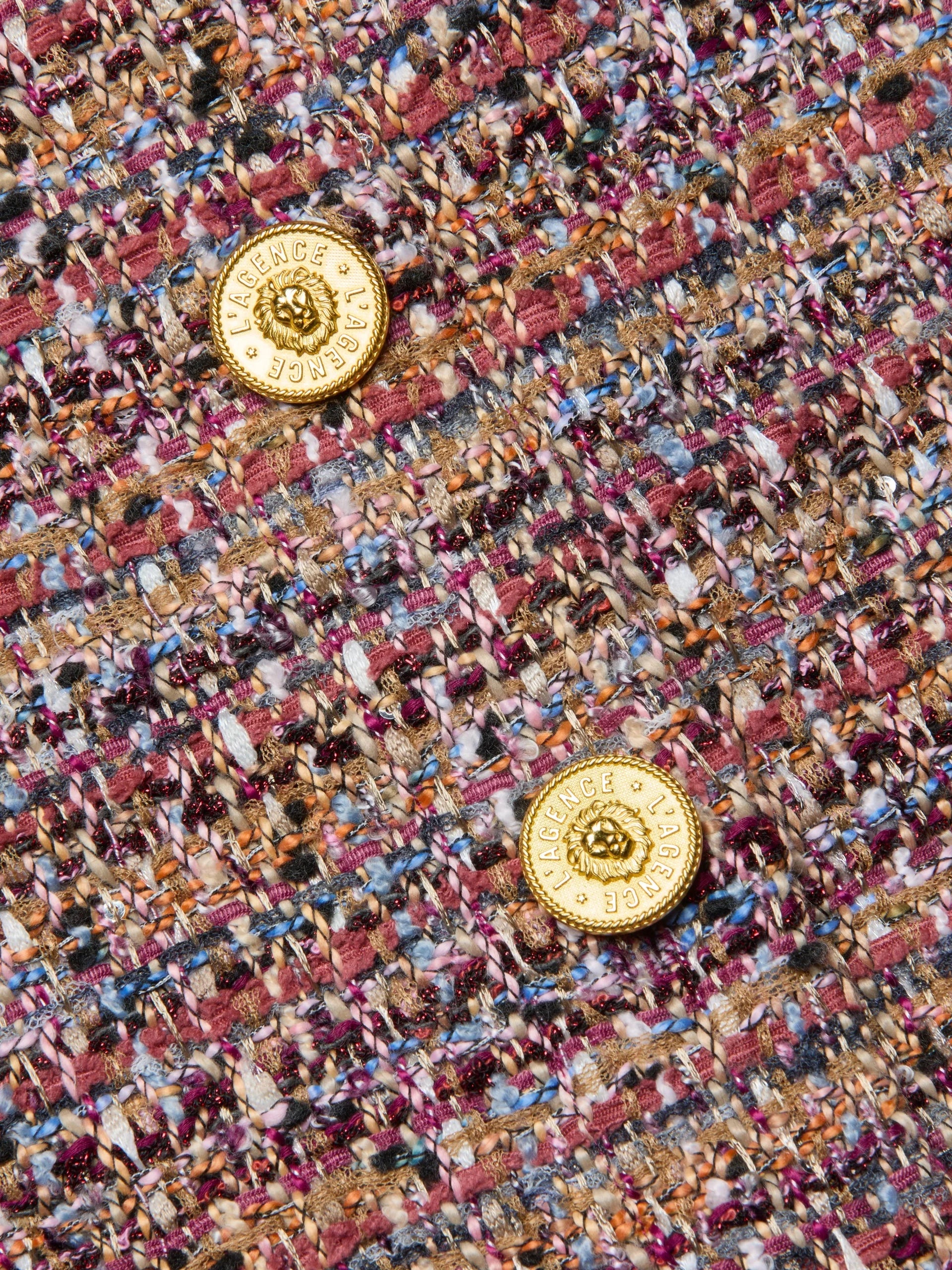 Mauve Tweed Tai Midi Skirt