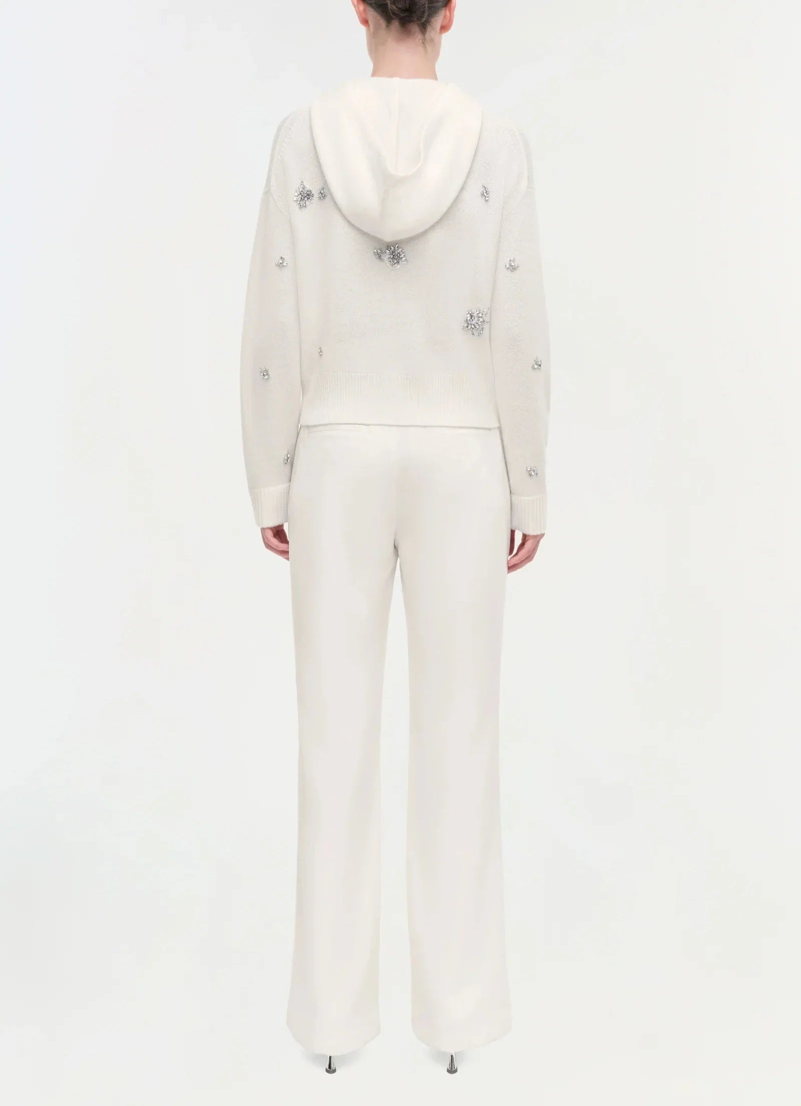 Ivory Karmen Embellished Hooded Top