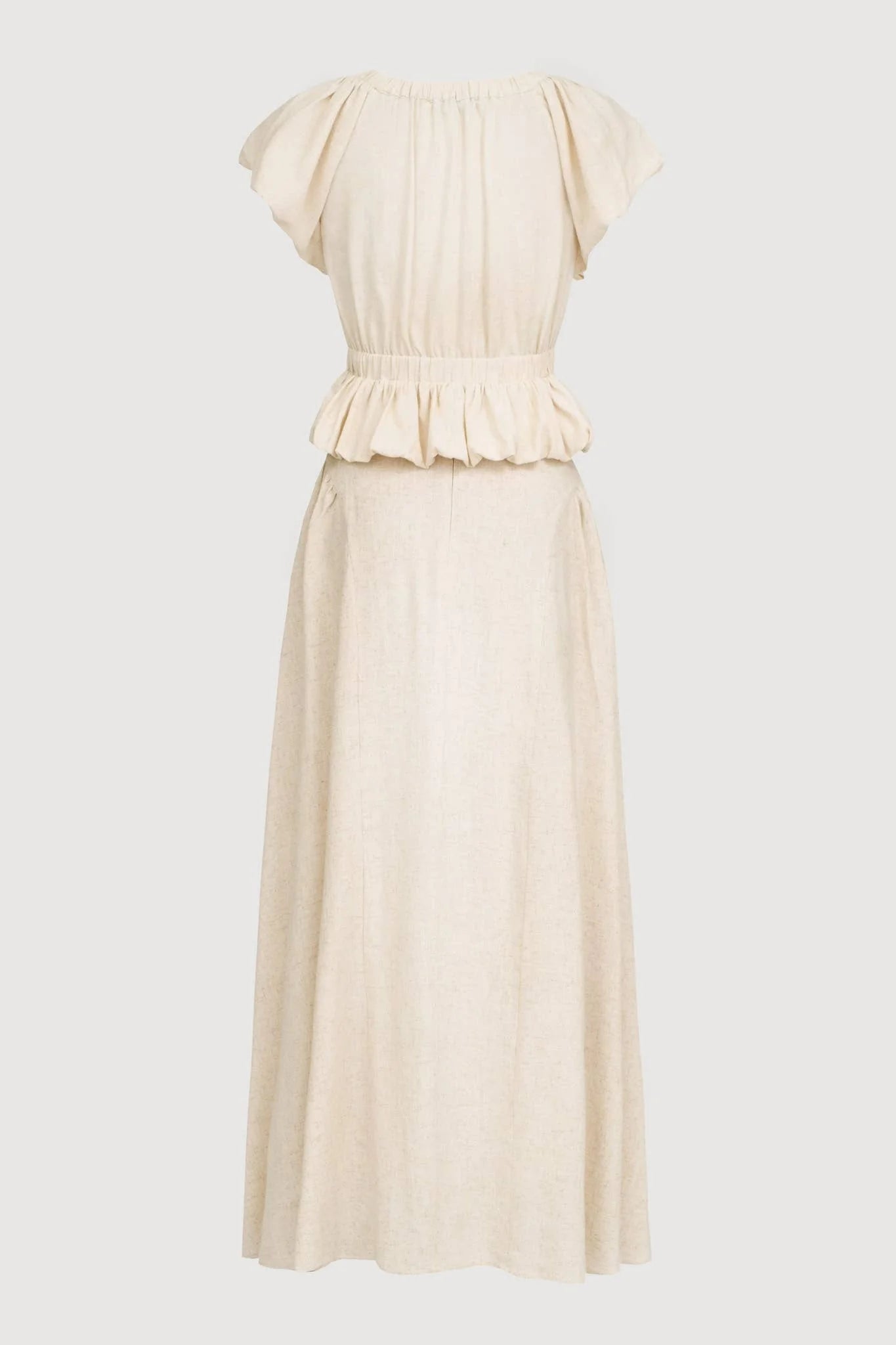 Bubble Sleeve linen Crop Top