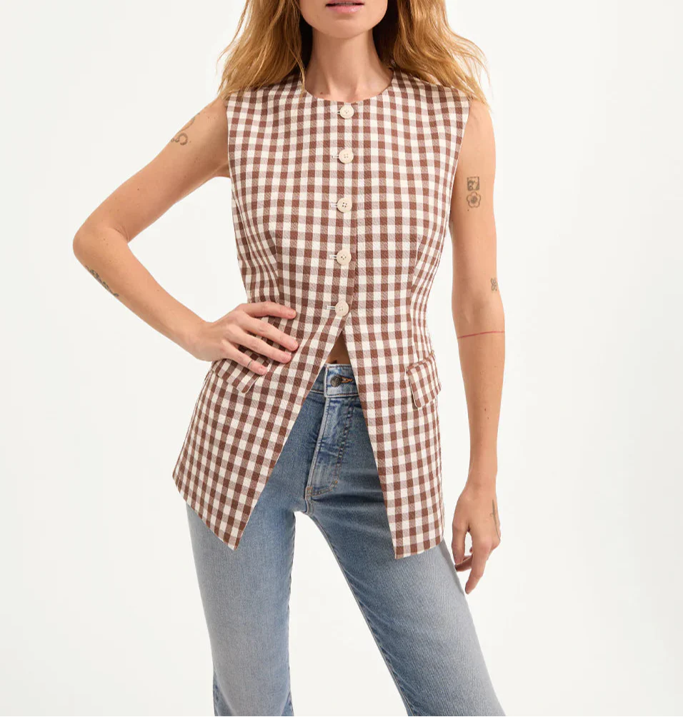 Lois Gingham Seersucker Vest