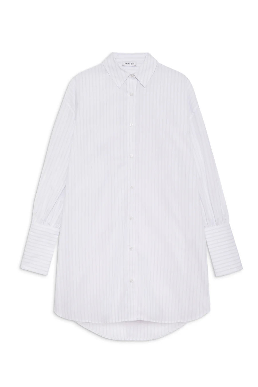 White and Gray Stripe Lake Dress