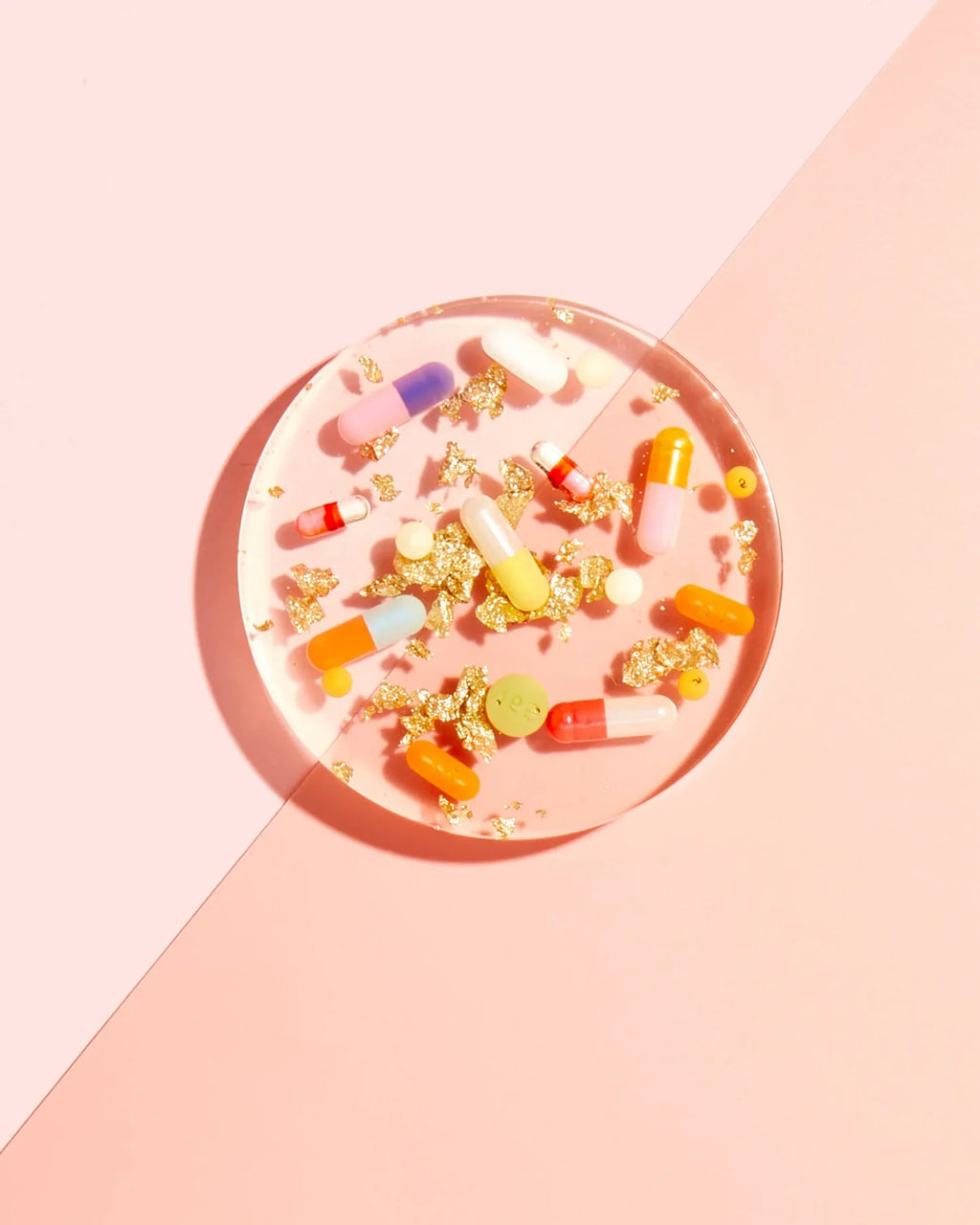 Pill + Gold Coasters - Set of 4