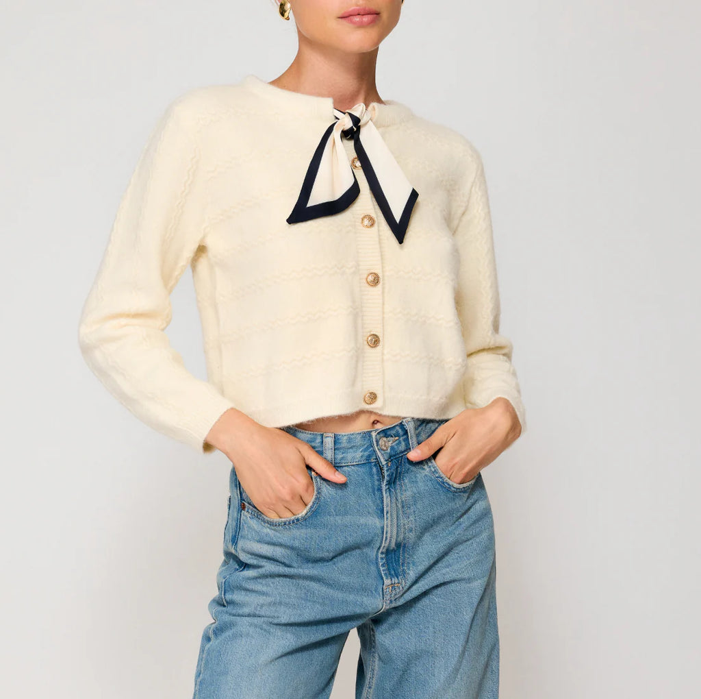 Cream Agnes Scarf Sweater