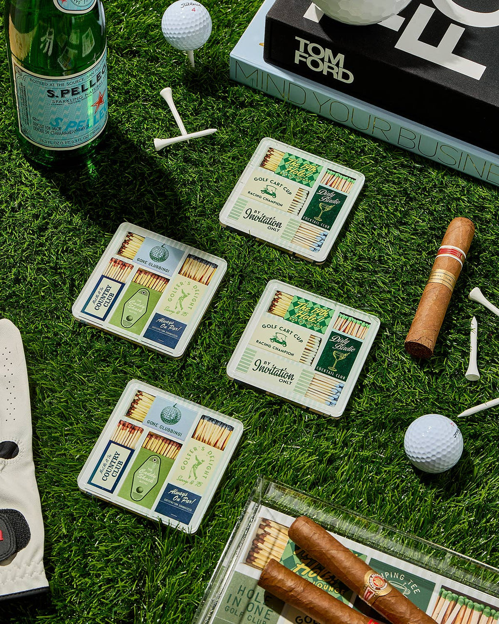 Golf Matchbook Coasters