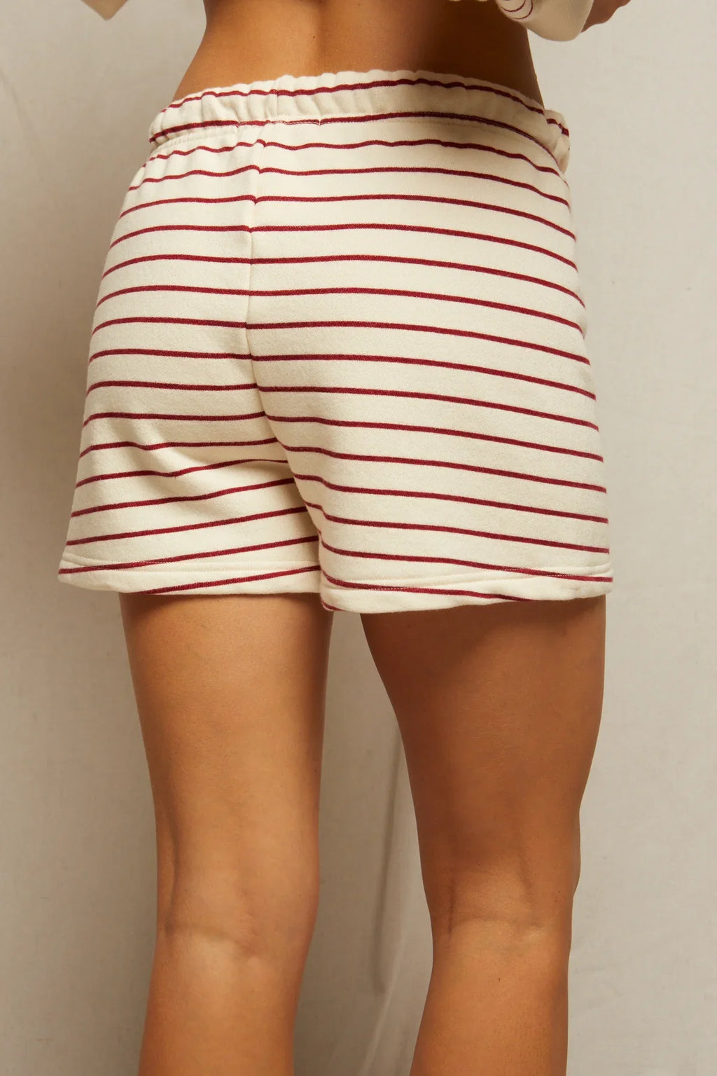 Bennie Red Natural Stripe French Terry Short
