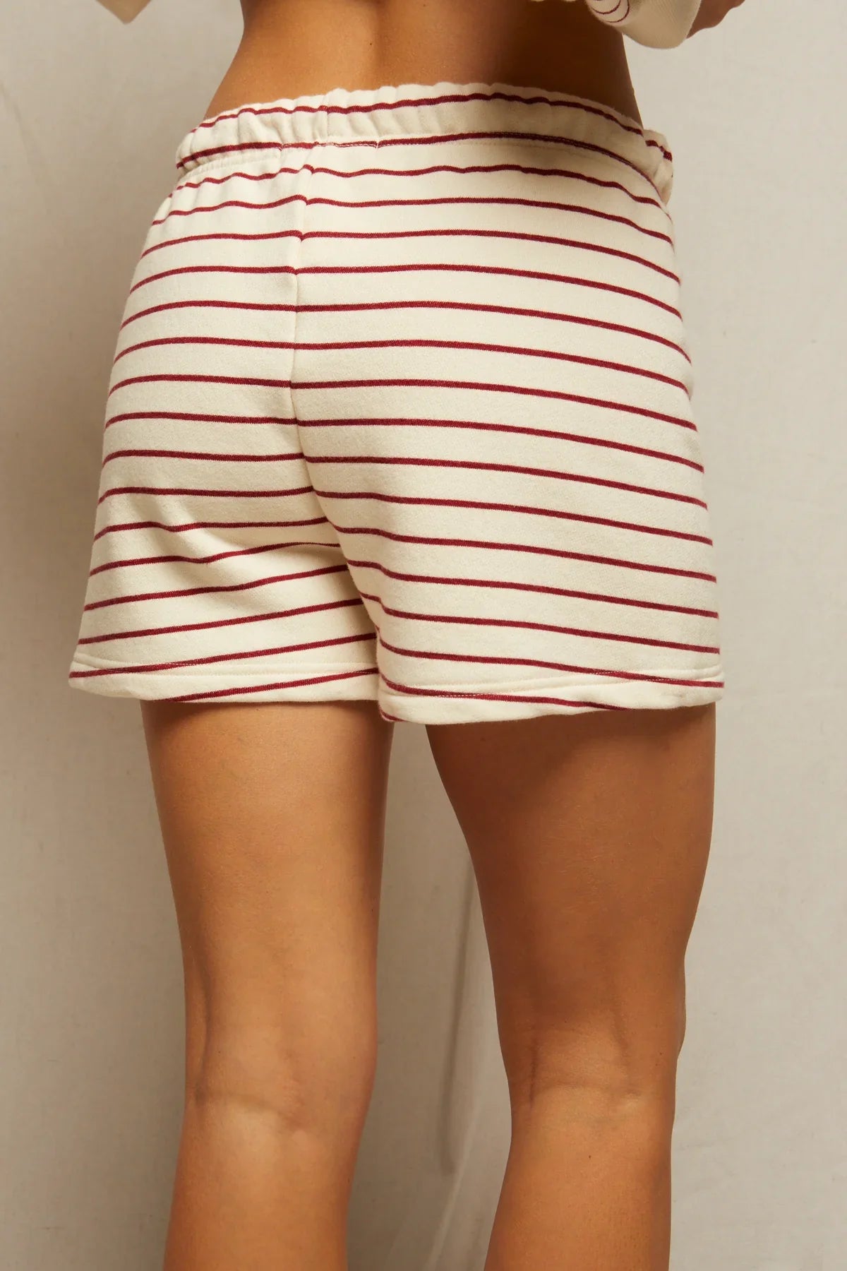 Bennie Red Natural Stripe French Terry Short