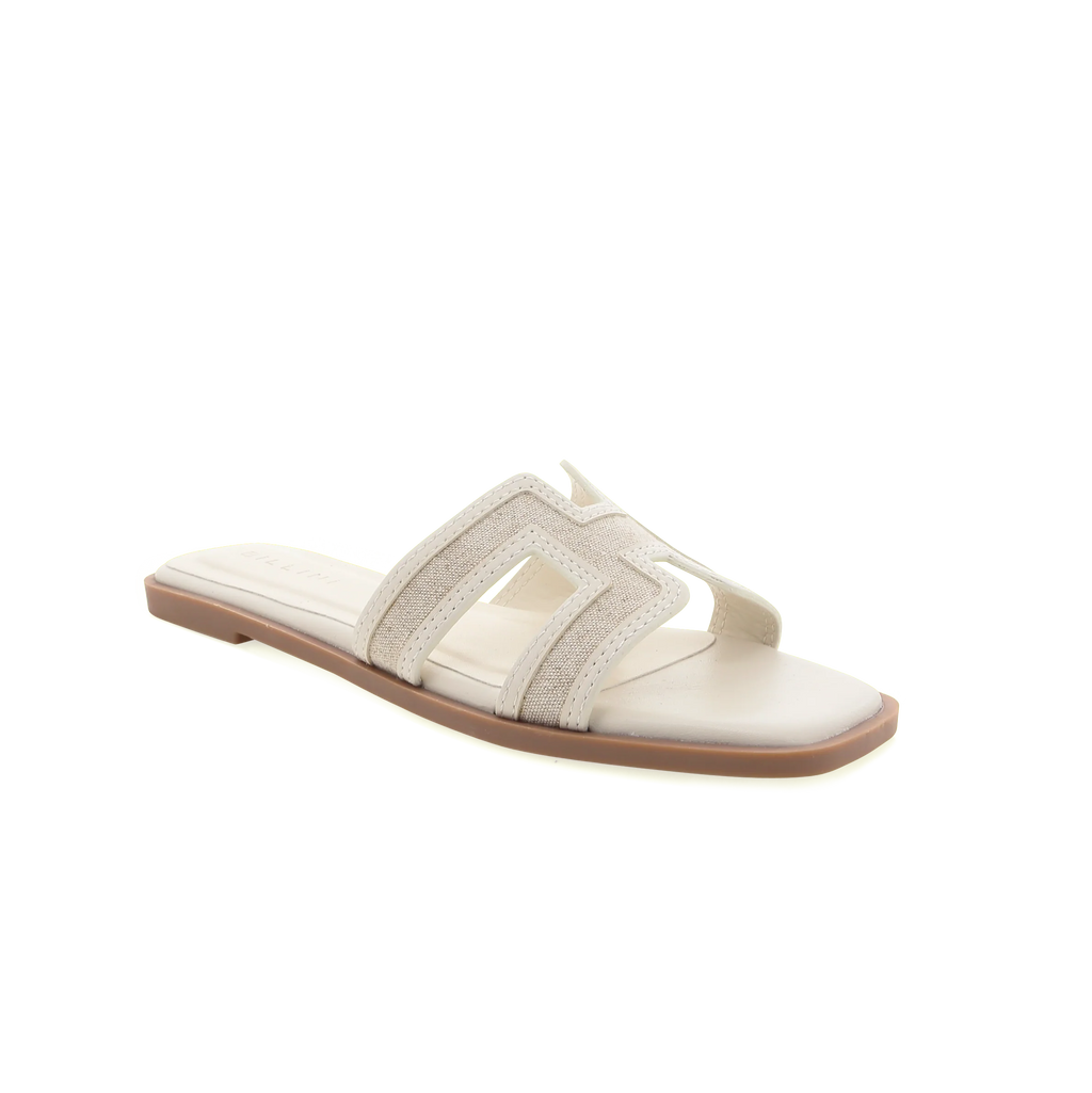 Cream Linen Gordy Sandal