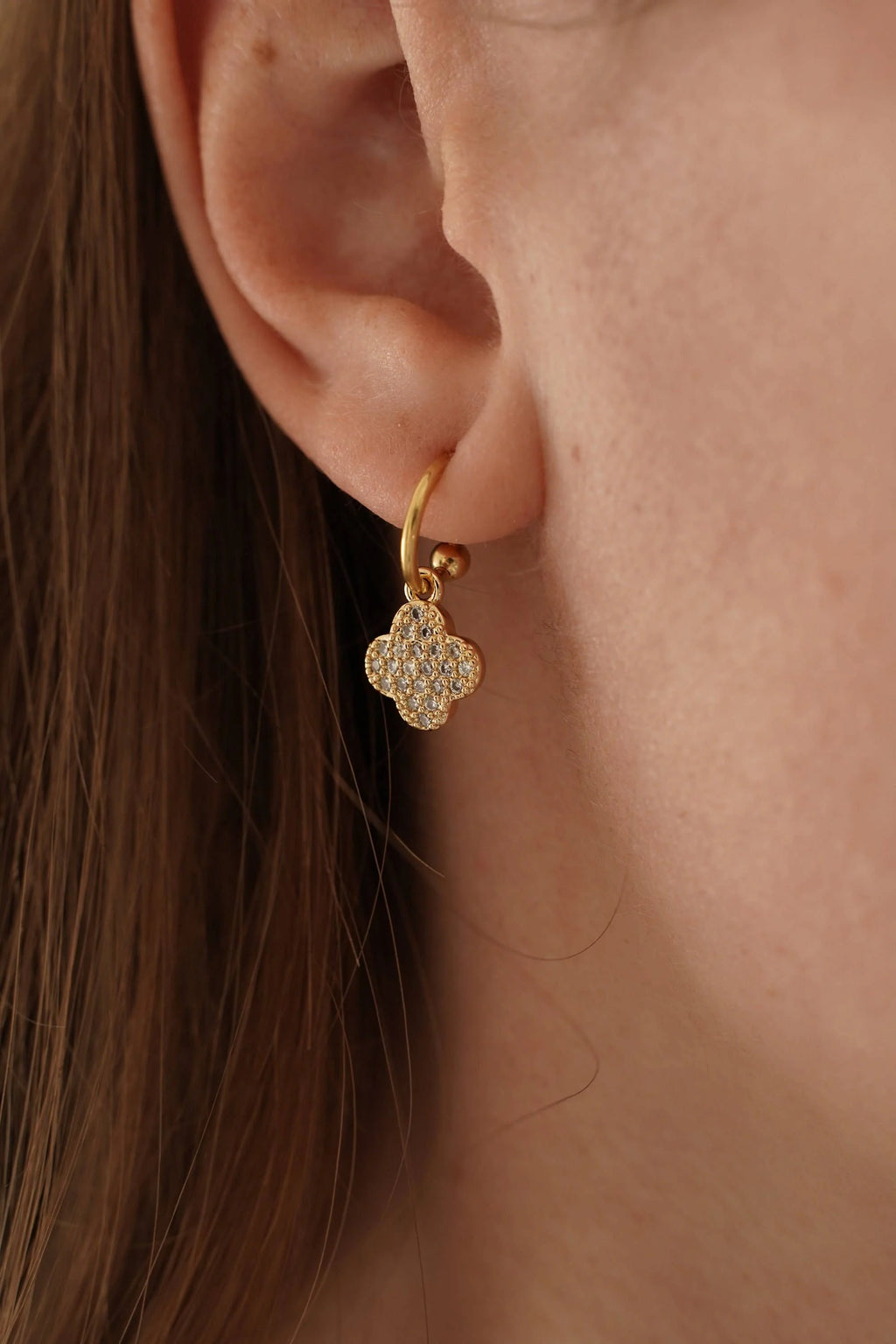 Stainless steel clover earrings